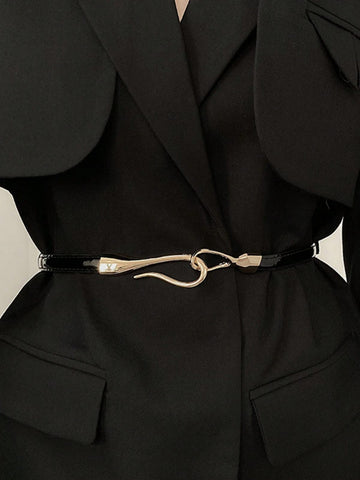 1pc Adjustable Women's Decorative Cinched Waist Stylish Versatile Dress Coat Hook Belt, Thin