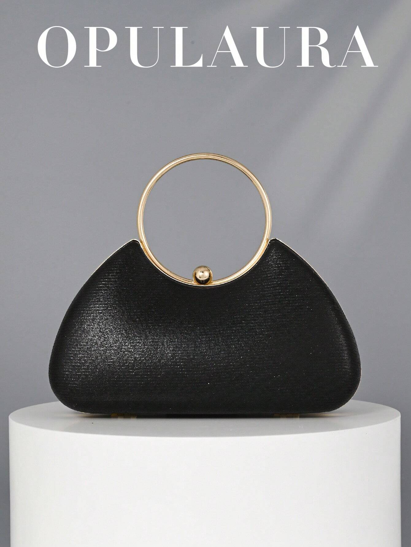Luxury Evening Clutch Bag, Elegant Leather Party Handbag, Shiny Formal Clutch