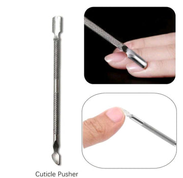 1pc Silver Nail & Cuticle Pusher Tool For Manicure And Pedicure, Professional Nail Cleaning And Design Tool, Diy At Home Or For Nail Salons