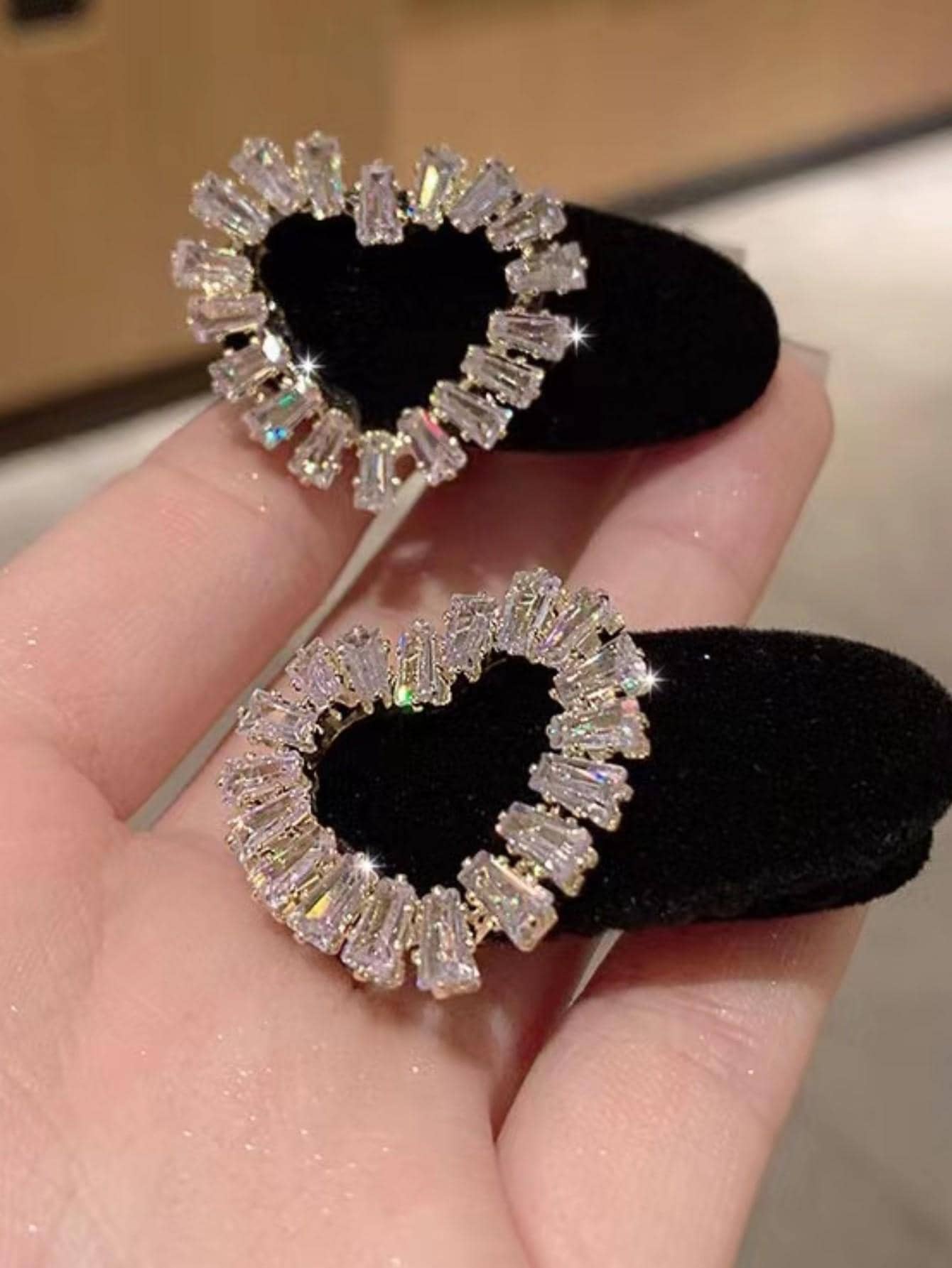 2pcs Rhinestone Heart Decor Hair Clip Elegant Valentine's Day Valentines