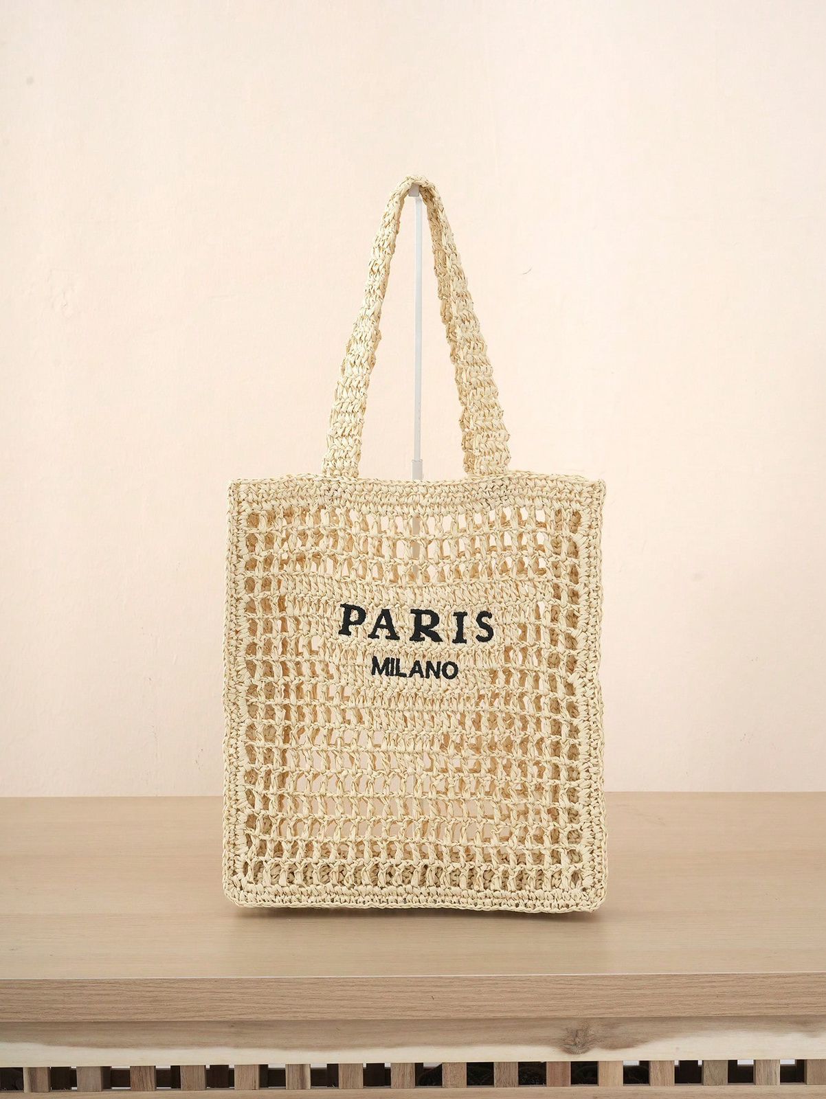 Tote Bag With Hollowed-Out Craftsmanship, Eye-Catching Beach Bag Summer