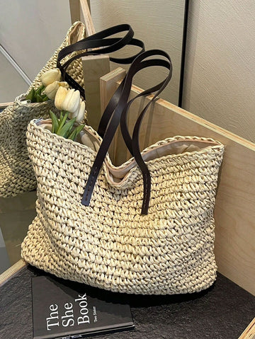 Minimalist Oversized For Vacation Travel,Summer,Perfect For Vacation,Holiday,Straw Purse,Straw Beach Bag,Beach Necessities,Beach Essentials,Beach Stuff & Summer Essentials, Best Women Bag For Beach Vibes, Vacation Bag For Summer