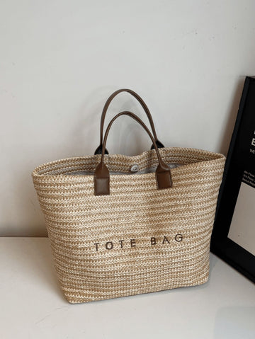 Large Capacity Casual Vacation Straw Tote Bag, Minimalist Elegant Women Shoulder Handbag, Hottest Beach Bags For Women, Fashion Summer Vacation Bag, Beach Essentials Women Bags For Vacation & Holiday, Newest Holiday Bag