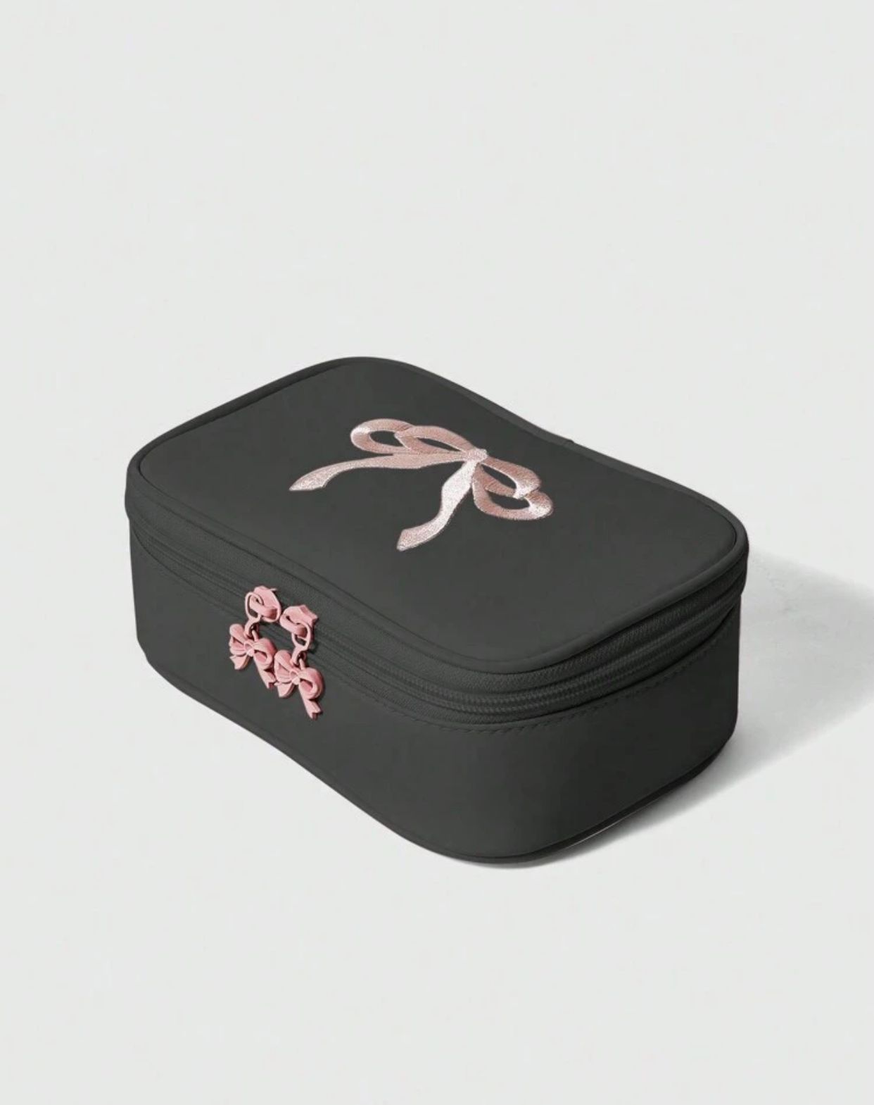 ROMWE Kawaii Fashionable & Sweet Pink Embroidered Bow Makeup Bag