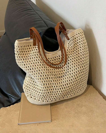 Tote Bags For Women Large Capacity Straw Woven Handbag Shoulder Bag Vintage Travel Beach Bag Shopping Pack Beach Bag School Bag