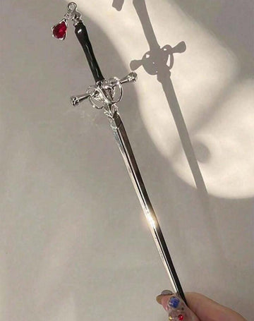 Sword Hair Stick Metal Sword Hair Clip Stick With Jewel Pendant Retro Style Hair Knot Chopsticks Women And Girls Long Thick Hair Accessories Hair Bun Hair Pin Hair Bun Maker Bun Hair Piece Hair Styling Pins, School Stuff