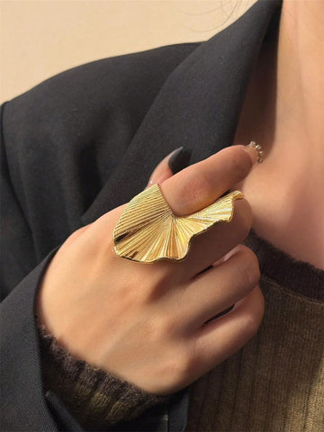 1 Piece,Large Wave Ring Suitable For Party Matching, Stylish Elegant, High Sense, Unique