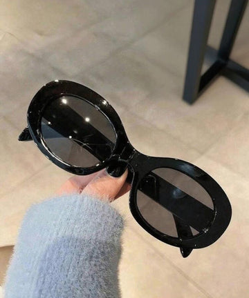 1pc Vintage Oval Women's Fashion Glasses, Fashionable Cat Eye High-End Street Style Glasses