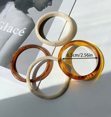 4pcs Set Elegant Vintage Style Bracelet, Fashion Simple Design, Acrylic Material, Suitable For Casual Wear, Women Jewelry, Can Be Worn Year-Round For Daily And Party Occasions