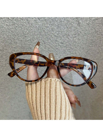 New Fashion Retro Sexy Cat Eye Eyeglass Frame, Daily Wear Non-Prescription Glasses Black Frame Vintage Stylish Light Glasses Blue Light Glasses Accessories For Women
