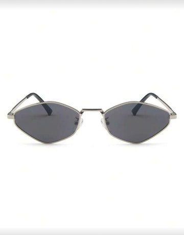 1 Pair Women's Silver Polygon Metal Frame Plain Color Full Rim Retro Chic Fashion Glasses For Casual Outfit For Summer Beach Vacation,Outdoor,Travel Shades Vintage Style Geometric Frame For Going Out Outfit,Back To School