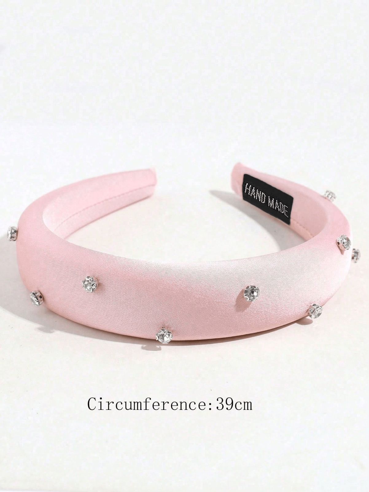 1pc Women Solid Satin Faux Crystal Fashion Headband, Suitable For Everyday Wear,Hairband,Hair Hoop Headbands