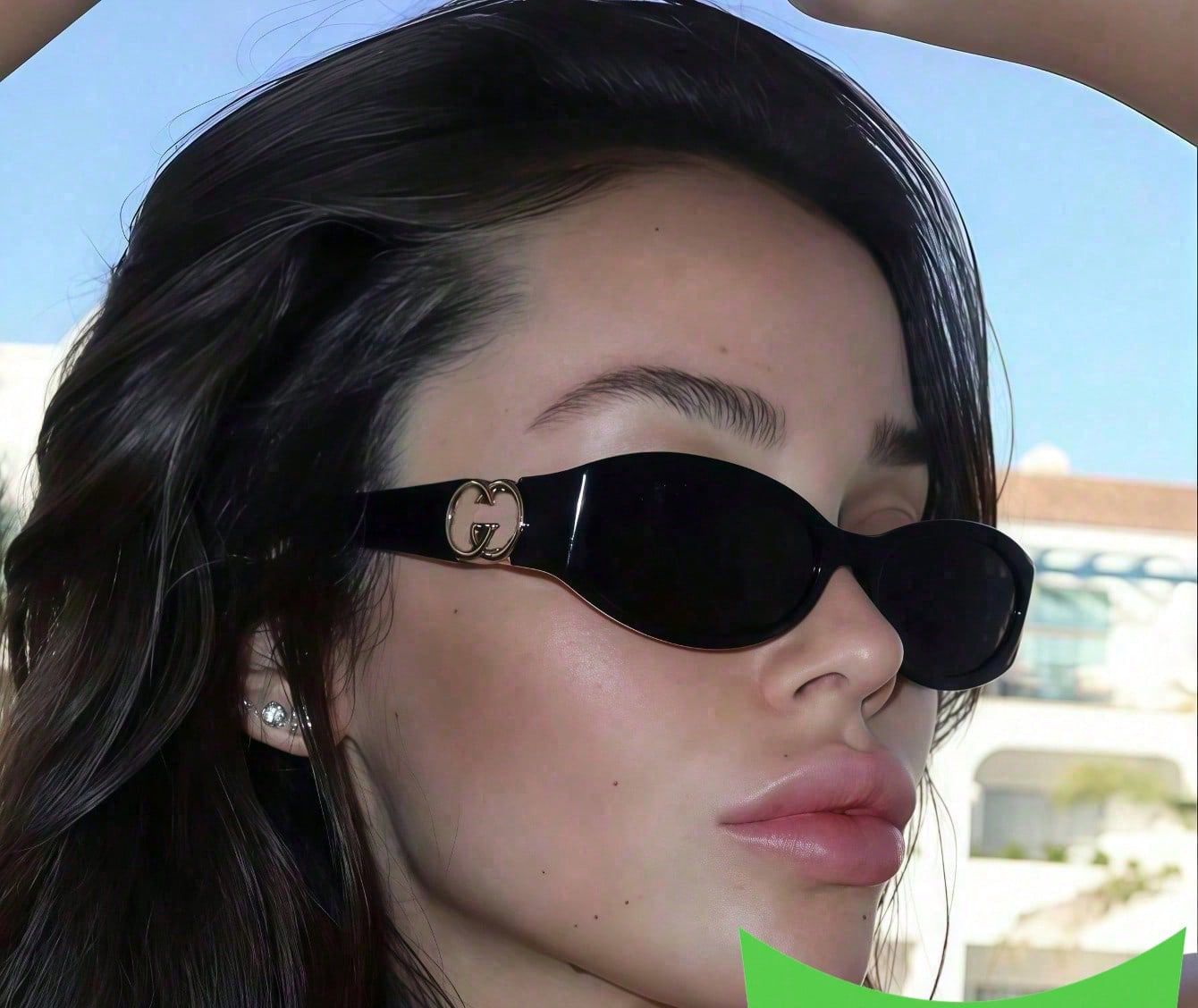 2pcs New Fashion European & American Style Small Frame Glasses, Retro Oval Women Eyewear Shades