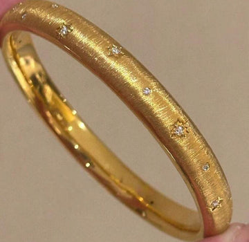 1pc Starry Sky Bracelet, Set With Gold Brushed Diamonds, A Stylish And Versatile Luxury Bracelet