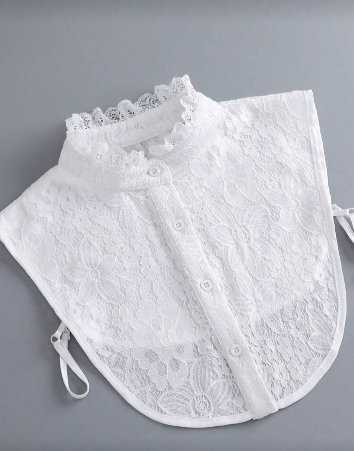 1pc Women's White Lace Hollow Floral Collar Dickey