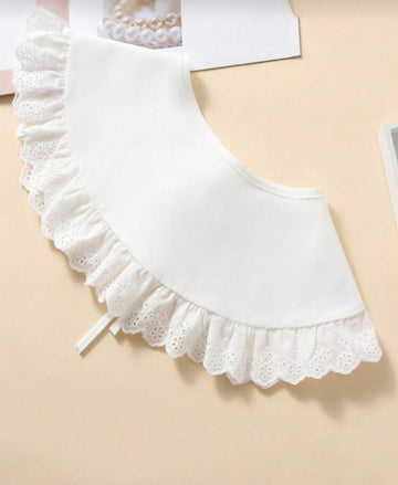 1pc Ladies' Fashionable Shoulder Wrap With Peter Pan Collar & Lace Decoration For Daily Wear Valentine's Day