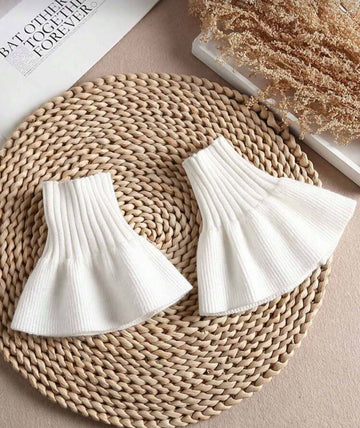 1 Pair Women's Plain Color Flared Cuffs Detachable Faux Sleeves