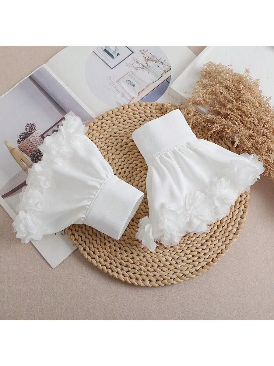 1 Pair Women's Fabric Flared Decorative False Cuffs, Suitable For Outings And Party Decoration Autumn Accessories