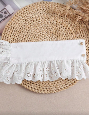 1 Pair Women's Lace Cutout Button Decor False Sleeve Cuffs, Suitable For Going Out, Party Decoration
