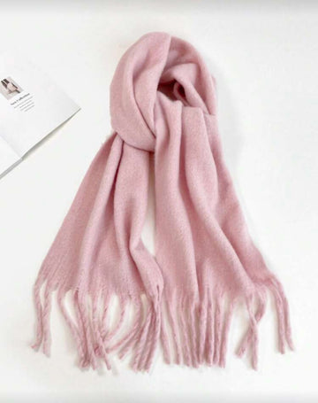 1pc Women Autumn/Winter New Plush Tassel Scarf, Warm And Comfortable Large Shawl, Windproof And Warm For Outdoor, Simple And Versatile For Daily Wear For Dress