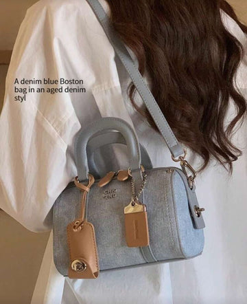 Platinum Blue Sea Tote Bag, Women's Fashionable High-End Handbag With Shoulder Strap, 2025 New Versatile Design , Blue