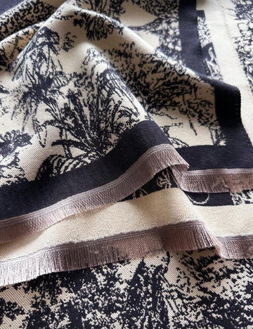 1pc Elegant Floral Jacquard Faux Cashmere Warm Scarf For Women, Autumn/Winter, Fashion Versatile Air Conditioning Shawl Blanket Suitable For Daily Matching And Decoration For Dress