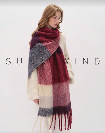 1pc Strip Pattern Women Scarf,Elegant Plaid Scarf, Autumn/Winter Wear Scarf Shawl For Dress