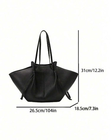 Dedoo Fashionable Large Capacity Trapezoid Design Lock Closure Women's Shoulder Black Bag, Luxury PU Leather Handbag, High-Quality Underarm Bag