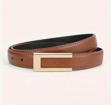 1 Pc Women's Simple And Fashionable High-Grade Alloy Material Belt, Solid Color Elegant Belt Accessories Suitable For Youth, Middle-Aged Women To Wear, Enhance Femininity, U-Shaped Hand-Buckled Thin Belt, Match With Classic Pants/Skirt Belt, Suitable