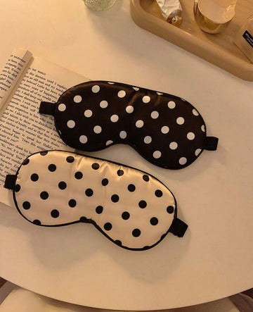 1pc Polka Dot Pattern Silk-Like Elastic Blackout Sleep Eye Mask