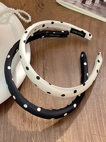 Polka Dot Robot Headband, A Novel Multifunctional Women's Hair Accessory, Can Be Used As A Special Headband Or For Washing Face, With A High-Top Design Hairband