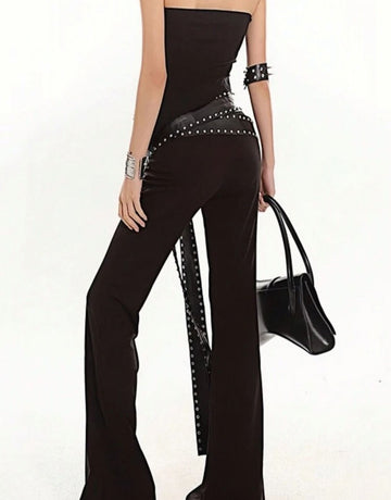 2.9m Ultra Long Rivet Lace Soft Strap Waist Corset Belt, Hiphop Punk Dark Aesthetic Niche Street Style Essential Item