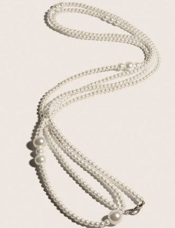 1pc Elegant Premium White Pearl Waist Chain Summer, School Fall, Autumn, Halloween