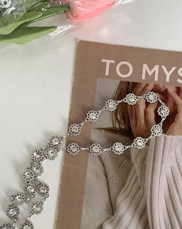 1pc Women's Silver Metallic Waist Chain, For Summer Dresses, Blazers, Fine Waist Belt, Fashionable Chain Link Design Boho Halloween Summer, School Fall, Autumn, Halloween