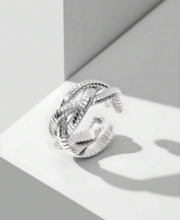 MOTF PREMIUM 18K GOLD PLATED BRAIDED OPEN RING