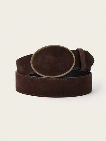 1pc Women's Retro Maillard Style Waist Belt, Classic PU Leather Belt, Fashion Accessory, Suitable For Pants And Dresses