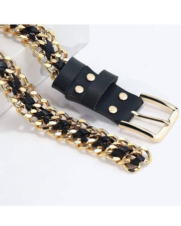 Elegant 1pc Women Braided Detail Square Buckle Fashionable Belt For Daily Life Halloween Summer, School Fall, Autumn, Halloween