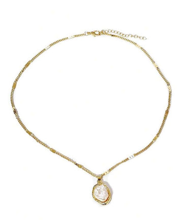 Eterna Glow 1pc Elegant French Baroque Faux Pearl Pendant Necklace, Vintage Style, Women's Simple Daily Wear Party Jewelry, Versatile Fashion Accessory