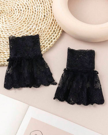 1 Pair Women's Fabric Flared Decorative Cuffs, Suitable For Outfits And Party Decoration,Travel,Festival,Gloves,Camping