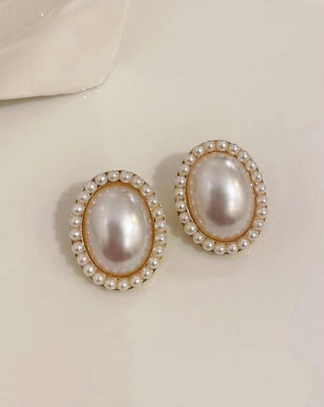 1pair Simple & Fashionable & Elegant & High-End & Versatile Faux Pearl Stud Earrings