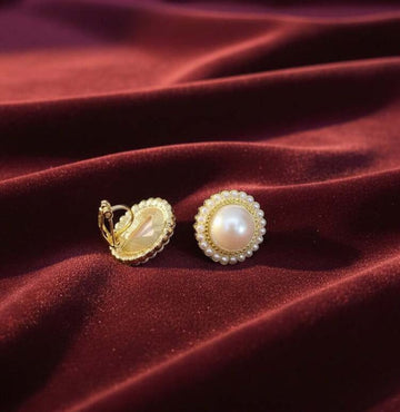 1 Pair Women's Elegant Baroque Faux Pearl Clip Earrings
