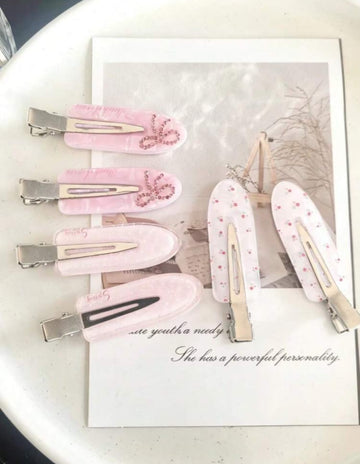 6pcs/Set Acetate Bowknot Floral Polka Dot Alligator Clip, Minimalist Versatile Bangs Clip, Cute Fresh Acrylic Seamless Hair Clip Accessories,Festival,Party