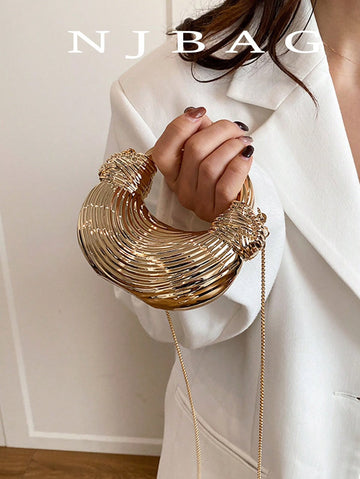 Mini Women's New Luxury Gold Designer Brand Woven Strap Handbag, Evening Clutch, Fashion Unique, Best Chain Mini Pouch Coin Purse For Ladies