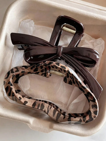 2/1pc Women's Large Hair Clips, Fashionable Versatile, Lightweight Plastic Hair Claw, Suitable For Bathing, Washing Face And Matching Outfits