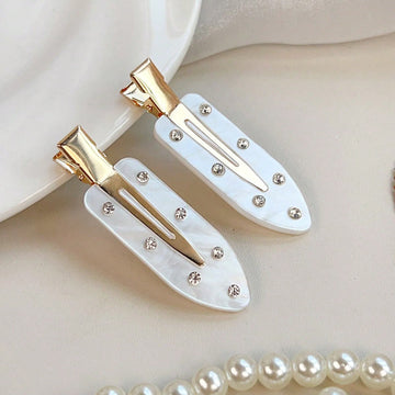 2pcs Sky Blue Wedding Hair Clips For Bride - Seamless Invisible Bangs & Side Claws, Non-Slip Plastic Teeth Grip.