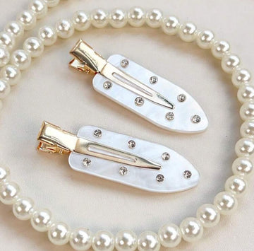 2pcs Sky Blue Wedding Hair Clips For Bride - Seamless Invisible Bangs & Side Claws, Non-Slip Plastic Teeth Grip.