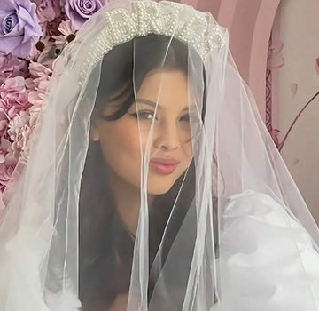 1pc Bridal Pearl Headband Veil Wedding Headpiece Hair Accessory
