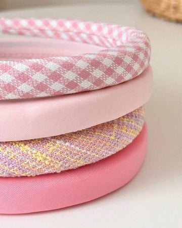 4pcs/Set Pink Girls Hair Clips, 1.5cm Sponge Headbands, Cute & Fashionable Hair Accessories For Girls