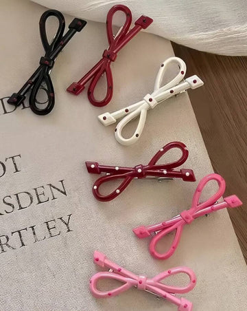 16pcs/Set Ins Style French Girl Polka Dot Hair Clips, Vintage Fashion Simple Bangs Side Hairpins, Minimalist Hair Accessories, School Stuff, Head Accessories