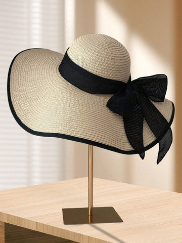 BONNY BOOM 1pc Women's Summer Sun Shade Straw Beach Hat